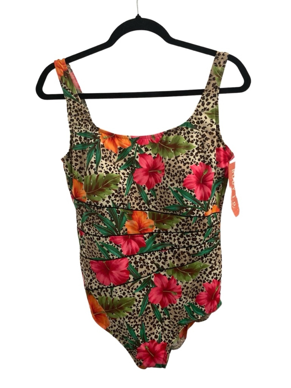🌺NWT Tropical Cheetah Print One Piece Swimsuit Size 18🌺